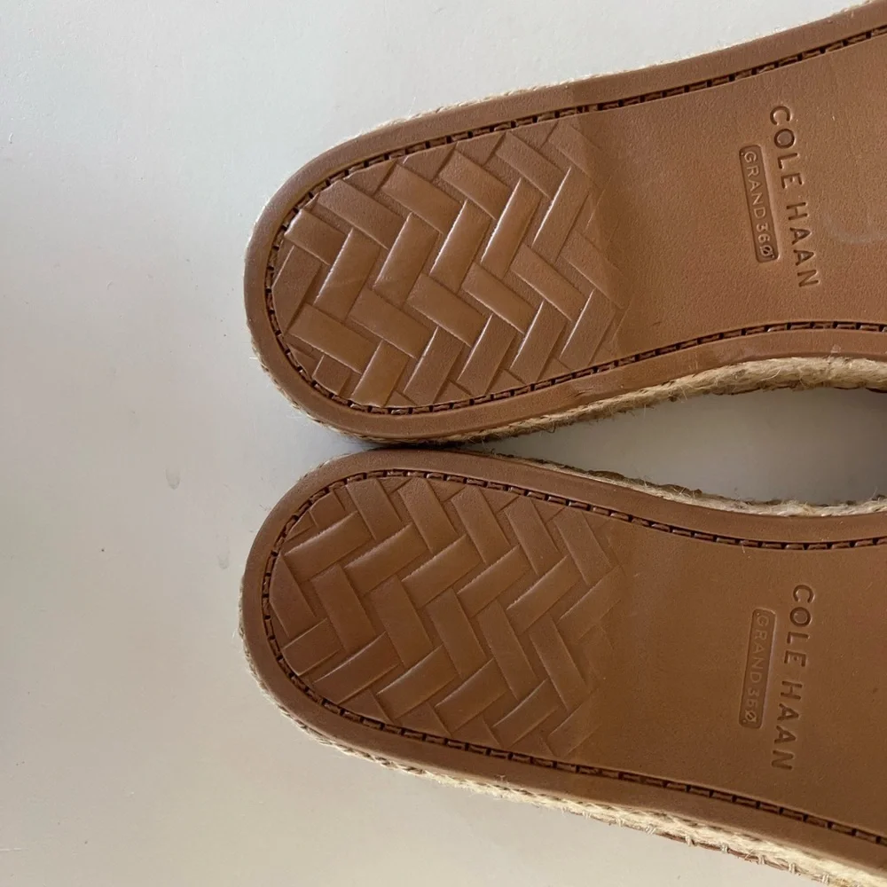 Cole Haan Leather Cloudfeel Espadrille Slide Sandals in Pecan Tan, 11B - Picture 13 of 13